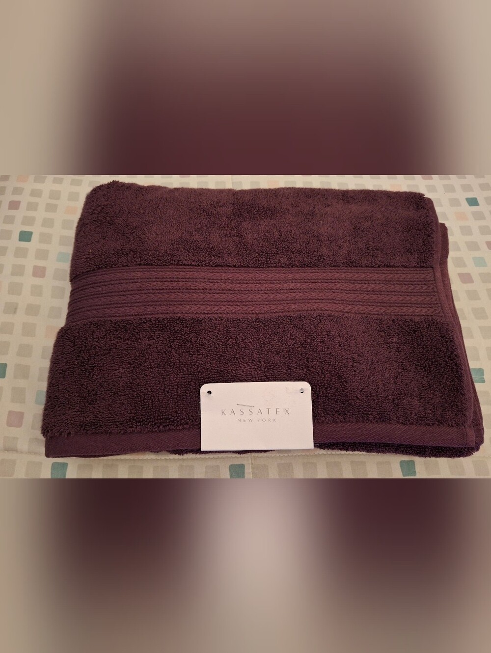 Kassatex Large Bath Towel Plum KDN-109-PLU